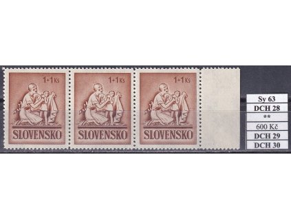 Slovenský štát Sy DCH 28,29,30 svěží