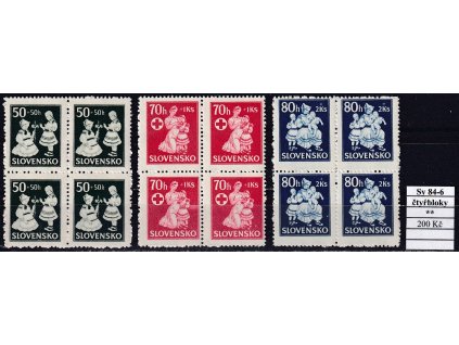Slovenský štát Sy 84-6 čtyřbloky svěží