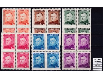 Slovenský štát Sy 120-5 čtyřbloky svěží