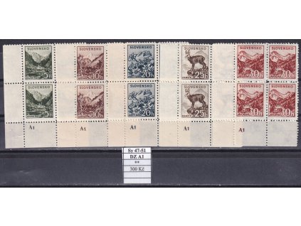 Slovenský štát Sy 47-51 DZ A1 svěží