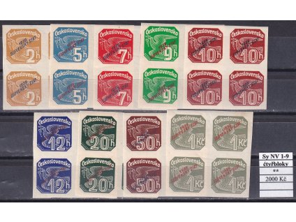 Slovenský štát Sy NV 1-9 čtyřbloky svěží