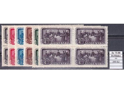 Slovenský štát Sy 75-80 čtyřbloky svěží