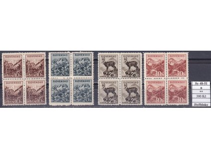 Slovenský štát Sy 48-51 n čtyřbloky svěží