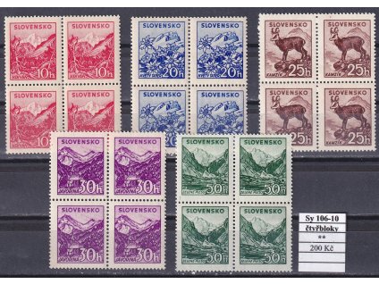 Slovenský štát Sy 106-10 čtyřbloky svěží