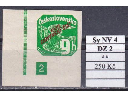 Slovenský štát Sy NV 4 DZ 2 svěží