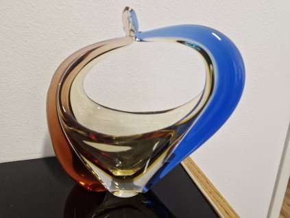 Krásný košík z hutního skla, kolekce ROMANA