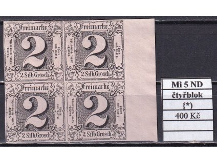Thurn und Taxis Mi 5 ND čtyřblok bez lepu
