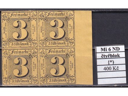 Thurn und Taxis Mi 6 ND čtyřblok bez lepu