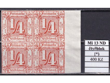 Thurn und Taxis Mi 13 ND čtyřblok bez lepu