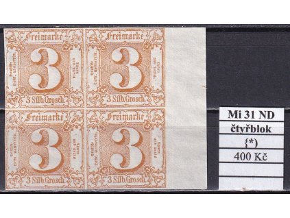 Thurn und Taxis Mi 31 ND čtyřblok bez lepu