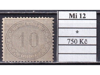 Deutsches Reich Mi 12 po nálepce