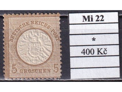 Deutsches Reich Mi 22 po nálepce