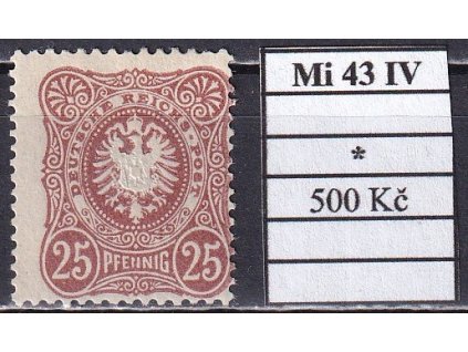 Deutsches Reich Mi 43 IV po nálepce