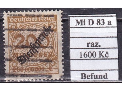 Deutsches Reich Mi D 83 a razítkované Befund