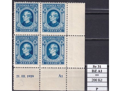Slovenský štát Sy 31 DZ A1 P svěží