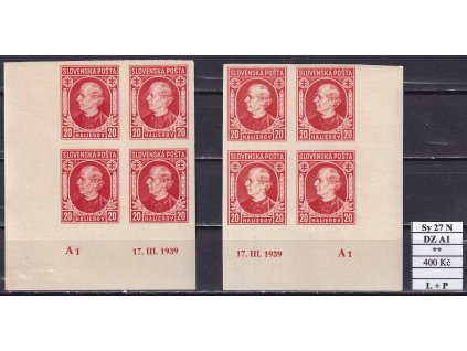 Slovenský štát Sy 27 N DZ A1 L + P svěží