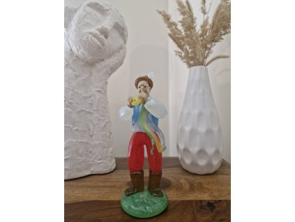 Krásná skleněná figurka "Muzikant" - J. Brychta
