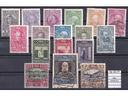 Rakousko Mi 153-77 razítkované