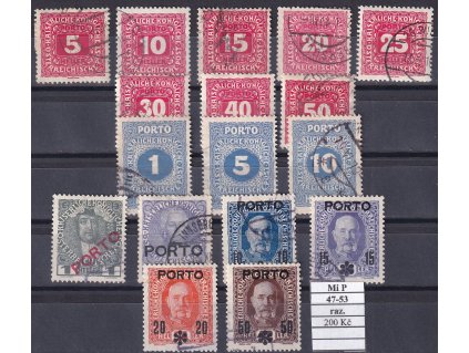 Rakousko Mi P 47-53 razítkované