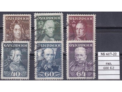 Rakousko Mi 617-22 razítkované