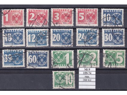 Rakousko Mi P 159-74 razítkované