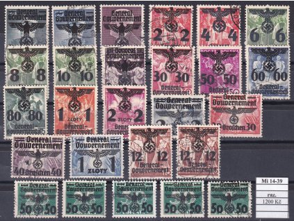 Generalgouvernement Mi 14-39 razítkované
