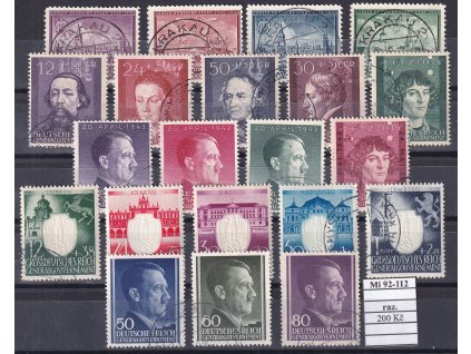 Generalgouvernement Mi 92-112 razítkované