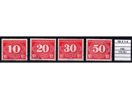Generalgouvernement Mi Z 1-4 razítkované