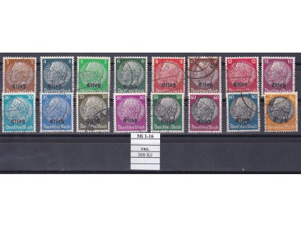 Elsass Mi 1-16 razítkované