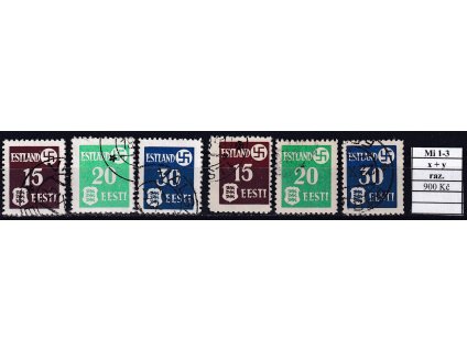 Estland Mi 1-3 x + y razítkované