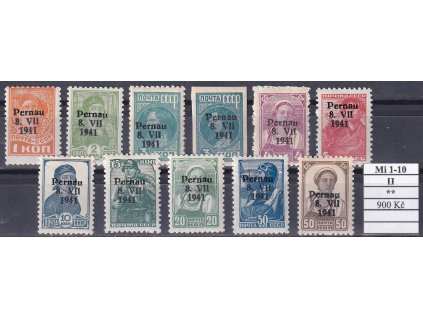 Estland Pernau Mi 1-10 II svěží