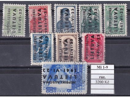 Lietuva Mi 1-9 razítkované