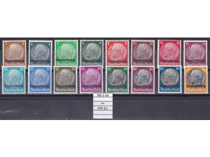 Luxemburg Mi 1-16 svěží