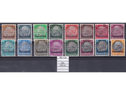 Luxemburg Mi 1-16 razítkované