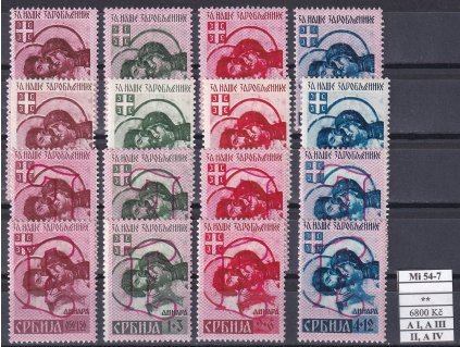 Serbien Mi 54-7 A.I, II, A.III, A.IV svěží