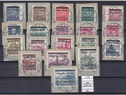 Protektorát 1-19 razítkované zkoušené