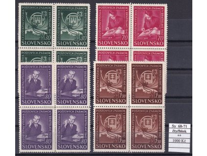 Slovenský stát Sy 68-71 čtyřbloky svěží