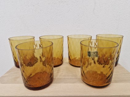 Ambrové skleničky z foukaného skla - EGERMANN