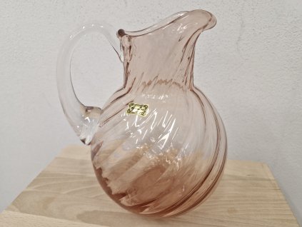 Rosalinový džbán z foukaného skla - EGERMANN