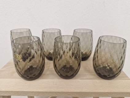 Kouřové skleničky z foukaného skla - EGERMANN