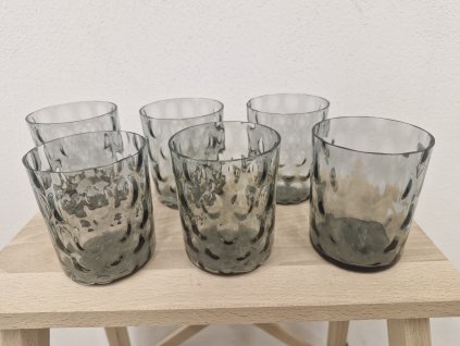 Šedé skleničky z foukaného skla - EGERMANN