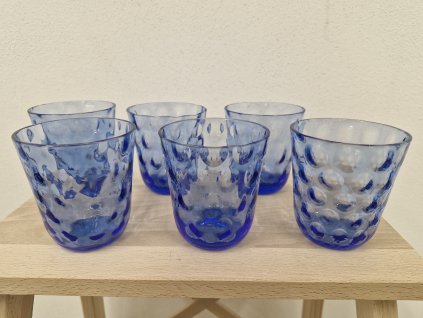 Kobaltové skleničky z foukaného skla - EGERMANN