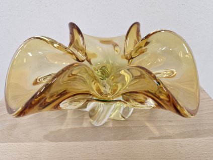 Luxusní dvoubarevná mísa z hutního skla - EGERMANN