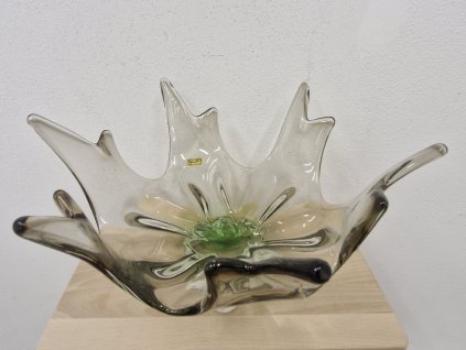 Luxusní dvoubarevná mísa z hutního skla - EGERMANN