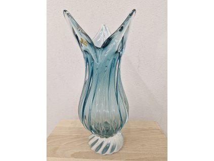 Luxusní tyrkysová váza z hutního skla - EGERMANN