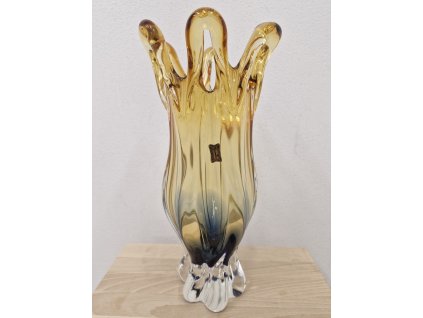 Luxusní dvoubarevná váza z hutního skla - EGERMANN