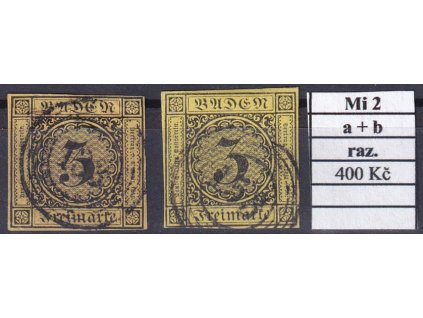 Baden Mi 2 a + b razítkované