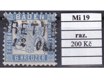 Baden Mi 19 razítkované
