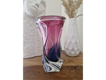 Luxusní váza z hutního skla "Vrtule" - J. Hospodka