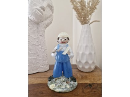 Figurka zedníka z hutního skla - Jaroslav Brychta